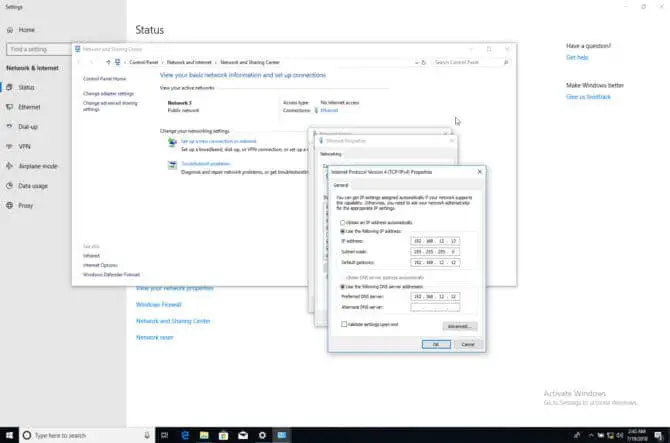 Assigning static IP address to the VM network controller