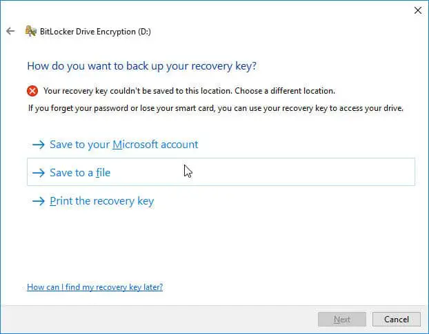 backup recovery key