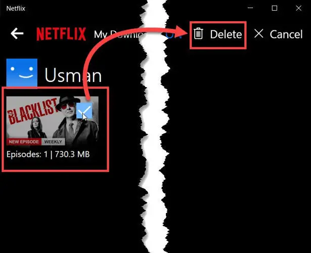 Delete downloaded Videos in Netflix