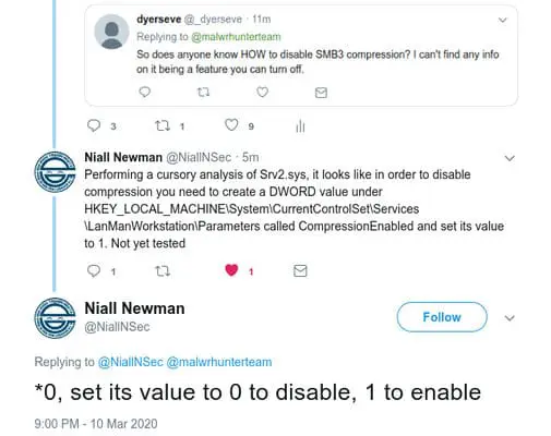 Disable SMBv3 Compression using Windows Registry