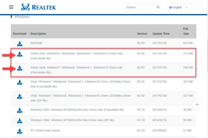 Download Realtek audio codec