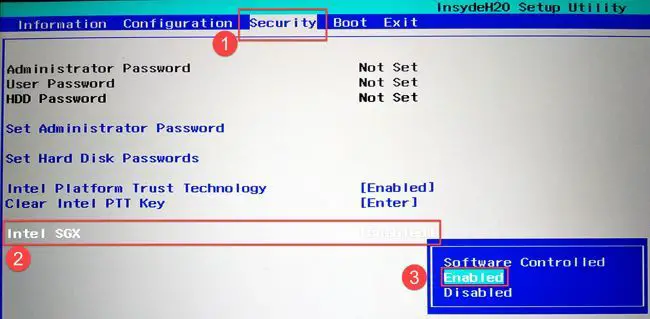 Enable Intel SGX