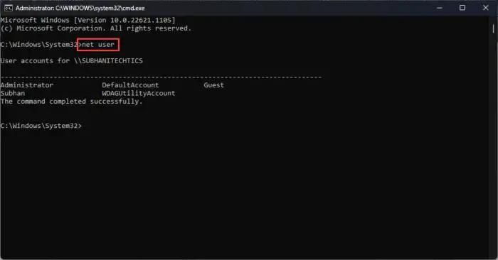 Get name for al active user account from Command Prompt