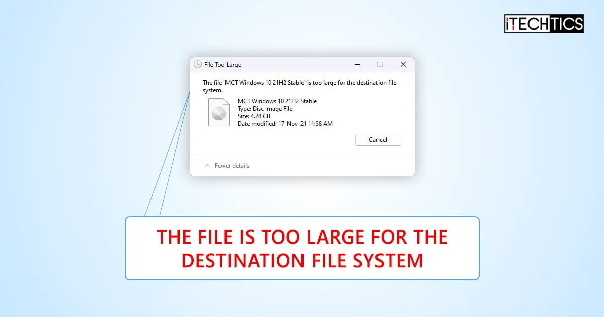 How To Fix File Too Large For Destination File System Error