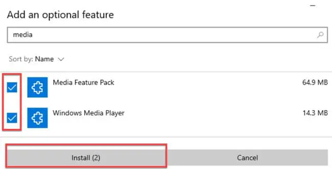 Install Media Feature Pack and Windows Media Player