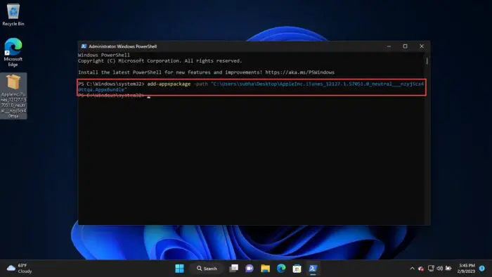 Install Microsoft Store app using AppxAppxBundle file from PowerShell
