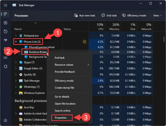 Open Runtime Broker properties