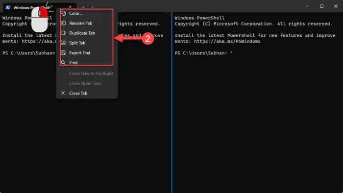 Personalize the Windows Terminal tab