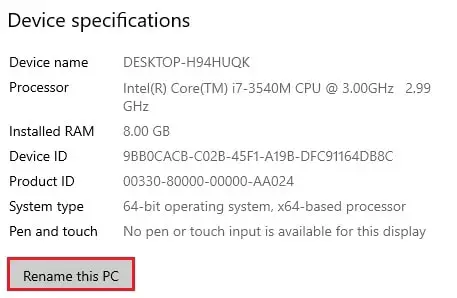 rename this pc