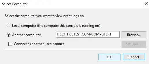 Access event viewer remotely
