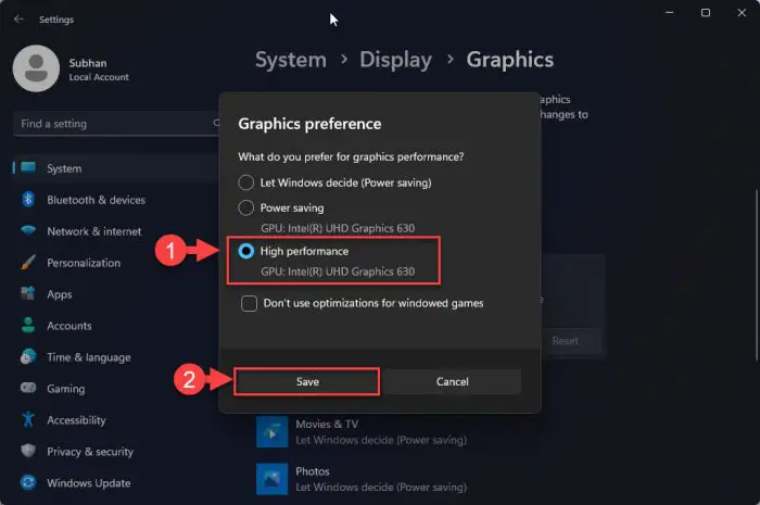 Select GPU to assign