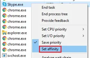 set affinity