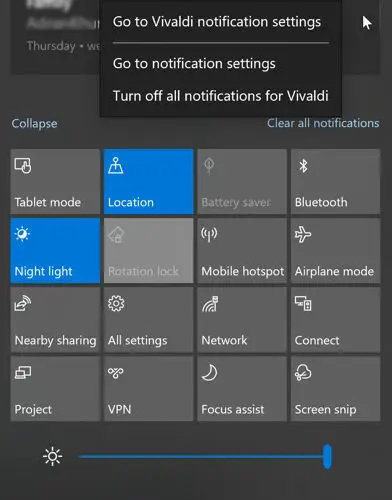 Turn off notifications for an app in Windows 10