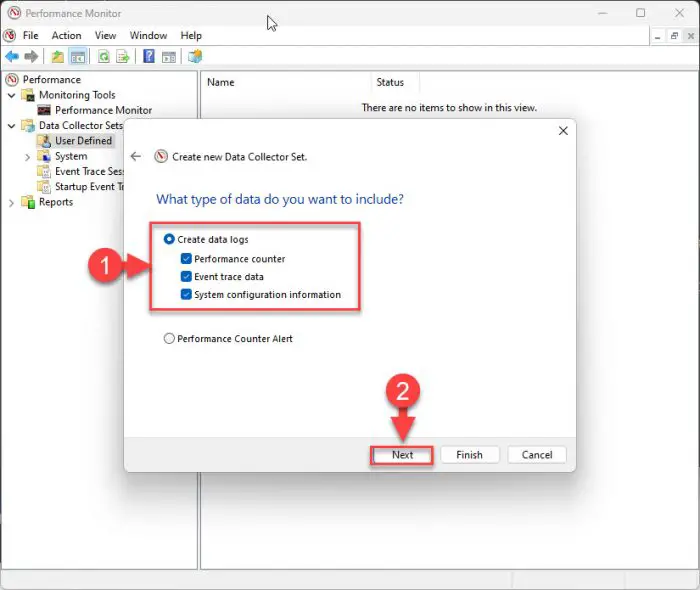 Type of data to include in data set