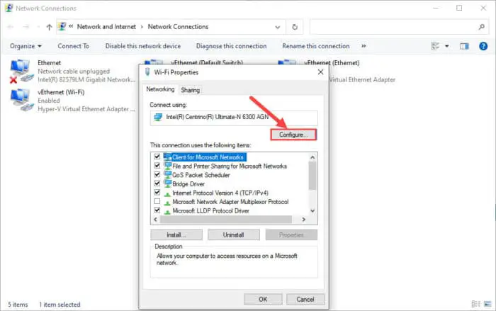 wifi properties configure