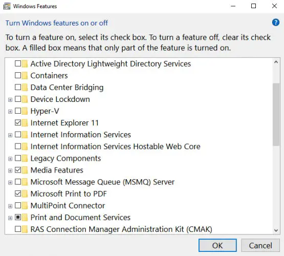 4 Ways To Enable/Disable Optional Windows Features 2