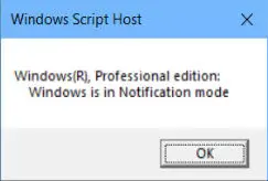 Windows is in notification mode