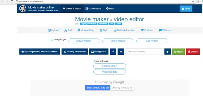 Movie Maker Online Video editor