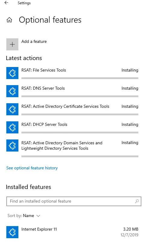 RSAT installing