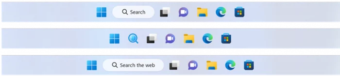 search button taskbar variants